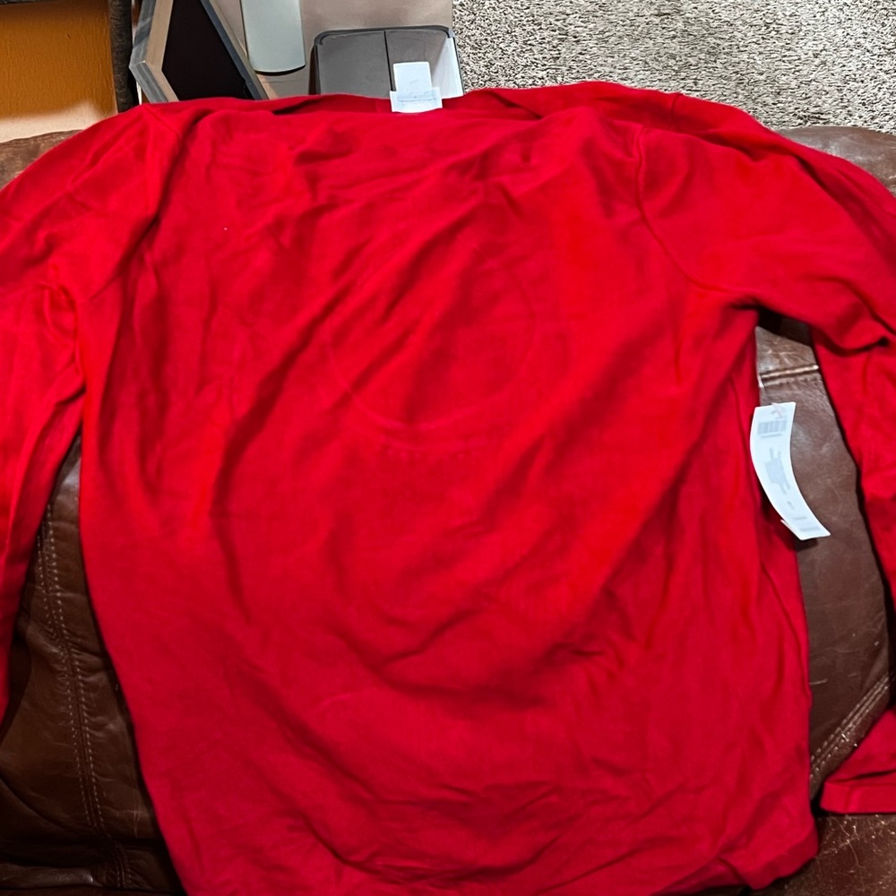 Chicos Red Long Sleeve Shirt